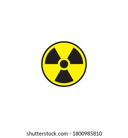 Radioactive Icon Vector in Trendy Flat Style. Round Radiation Hazard Symbol Illustration