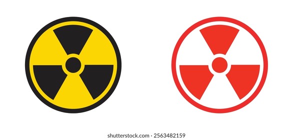 Radioactive icons in outline and fill. vector illustration for ui.