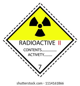 Radioactive II Materials Label for Transportation of Hazardous Materials - Class 7