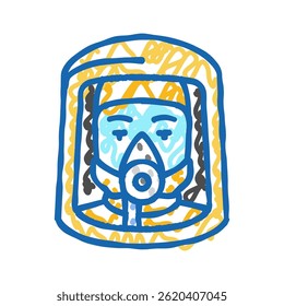 radioactive mask face doodle icon sketch vector. radioactive mask face sign. isolated symbol illustration