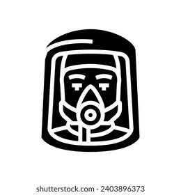 radioactive mask face glyph icon vector. radioactive mask face sign. isolated symbol illustration