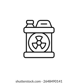 Radioactive Material Container Icon Isolated On Transparent Surface