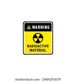 Radioactive material label or Radioactive material warning sign vector isolated. Best Radioactive material label for hazardous material warning