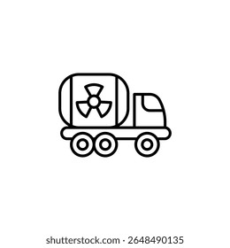 Radioactive Material Transport Vehicle Line Art On Transparent Layer
