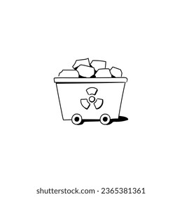 Ilustración del icono del vector de material radiactivo
