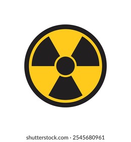 Radioactive material warning icon in flat style. Radiation danger vector illustration on isolated background. Caution sign business concept.