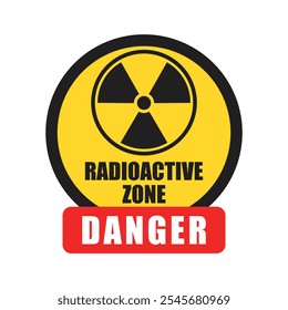 Radioactive material warning icon in flat style. Radiation danger vector illustration on isolated background. Caution sign business concept.