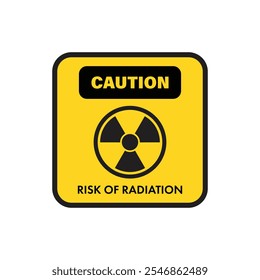 Radioactive material warning icon in flat style. Radiation danger vector illustration on isolated background. Caution sign business concept.