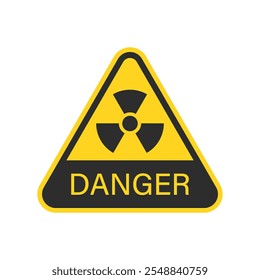 Radioactive material warning icon in flat style. Radiation danger vector illustration on isolated background. Caution sign business concept.