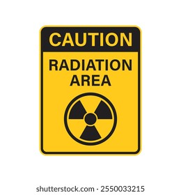 Radioactive material warning icon in flat style. Radiation danger vector illustration on isolated background. Caution sign business concept.