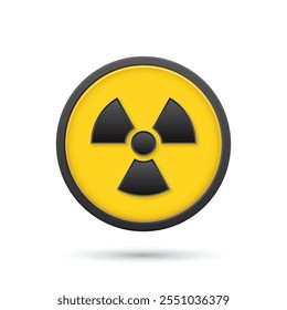 Radioactive material warning icon in flat style. Radiation danger vector illustration on isolated background. Caution sign business concept.