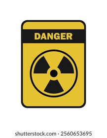 Radioactive material warning icon in flat style. Vector illustration of yellow color radiation hazard on isolated background. Caution sign business concept.