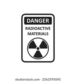 Radioactive material warning icon in flat style. Radiation danger vector illustration on isolated background. Caution sign business concept.