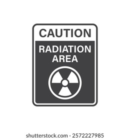 Radioactive material warning icon in flat style. Radiation danger vector illustration on isolated background. Caution sign business concept.