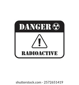 Radioactive material warning icon in flat style. Radiation danger vector illustration on isolated background. Caution sign business concept.