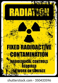 Radioactive Materials Caution Sign and Grunge Texture