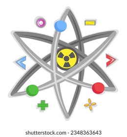 Radioactive molecule image - symbol of atomic energy - vector picture