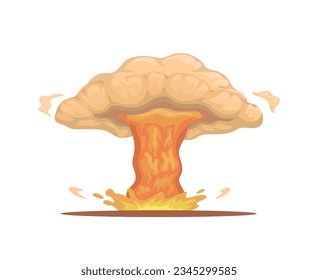 Vector de ilustración de la explosión de la bomba nuclear radiactiva