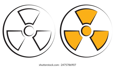 Radioactive Nuclear material sign, symbol, silhouette. Nuclear, danger and warning  icon, vector, symbol. Radiation Hazard Sign, icon, symbol. Vector Illustration.