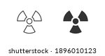 Radioactive nuclear set icons on white background. Flat vector illustration