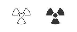 Icônes D'ensemble Nucléaire Radioactif Sur Fond Blanc. Illustration Vectorielle à Plat