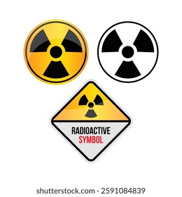 Radioactive nuclear symbol vector icon design on white background