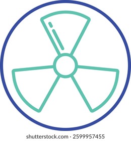 Radioactive outline dual color vector illustration icon design