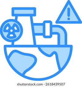 Radioactive Pollution Icon Blue Color Vector Illustration