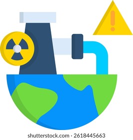 Radioactive Pollution Icon Flat Vector Illustration