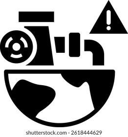 Radioactive Pollution Icon Glyph Vector Illustration