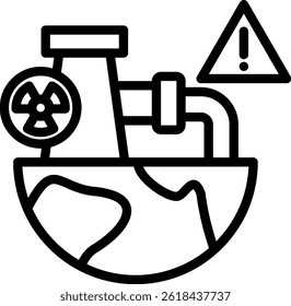 Radioactive Pollution Icon Outline Vector Illustration