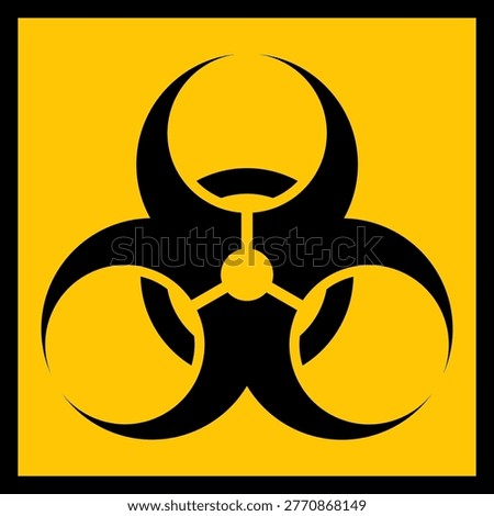 radioactive radiation symbol icon material and biohazard yellow warning danger sign plaque template design 