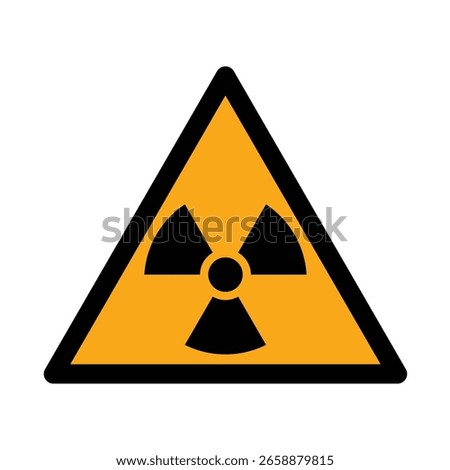 Radioactive and radiation warning sign mark. ISO 7010 W003 Radioactive material or ionizing radiation pictograms. Nuclear Hazard and Atomic energy caution sign.
