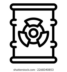 Vector de contorno del icono de reciclado radiactivo. Desperdicio de papel. Plástico de basura