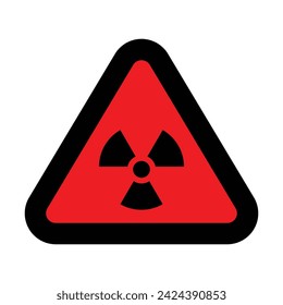 radioactivo rojo negro triángulo icono nuclear señal de advertencia aislado símbolo de peligro alerta peligro peligro peligro tráfico vector diseño plano para sitio web móvil aislado blanco Fondo