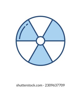 Radioaktives Vektorsymbol. Einzeln auf weißem Hintergrund. Vektorgrafik. Bearbeitbarer Hub