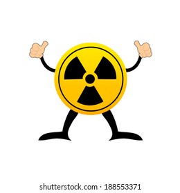 Radioactive round sign isolated on white