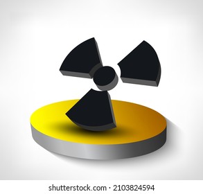 Radioactive Sign 3D. Isometric Icon. Vector illustration.