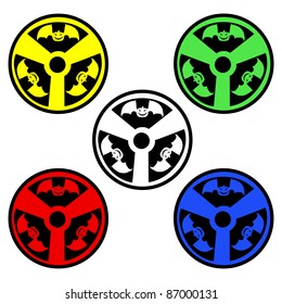 Radioactive sign with bats