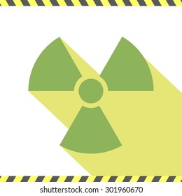 Radioactive sign, flat color - Vector Illustration
