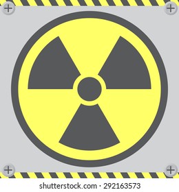 Radioactive sign, Flat design.