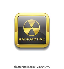Radioactive Sign Gold Vector Icon Button