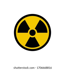 radioactive sign in grunge style. Vector illustration on a white background.