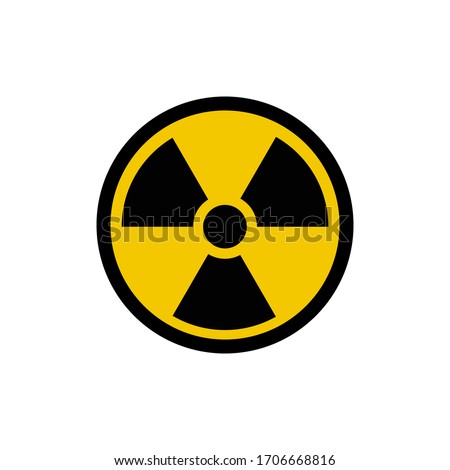 radioactive sign in grunge style. Vector illustration on a white background.