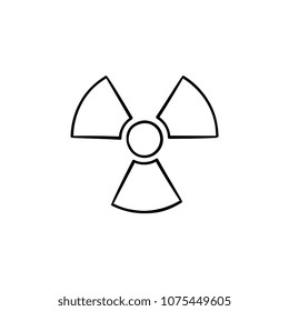 Radioactive sign hand drawn outline doodle icon. Propeller sign symbolizing radioactive pollution vector sketch illustration for print, web, mobile and infographics isolated on white background.