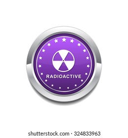 Radioactive Sign Purple Vector Icon Button