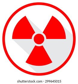 Radioactive sign, red