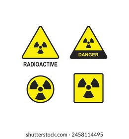 Radioactive sign set. Vector illustration