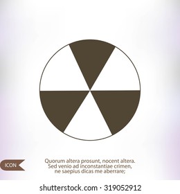 radioactive sign sprayed on metal barrel icon