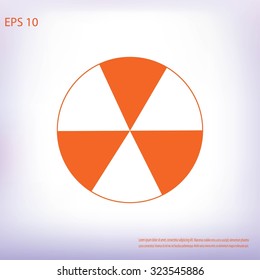radioactive sign sprayed on metal barrel icon